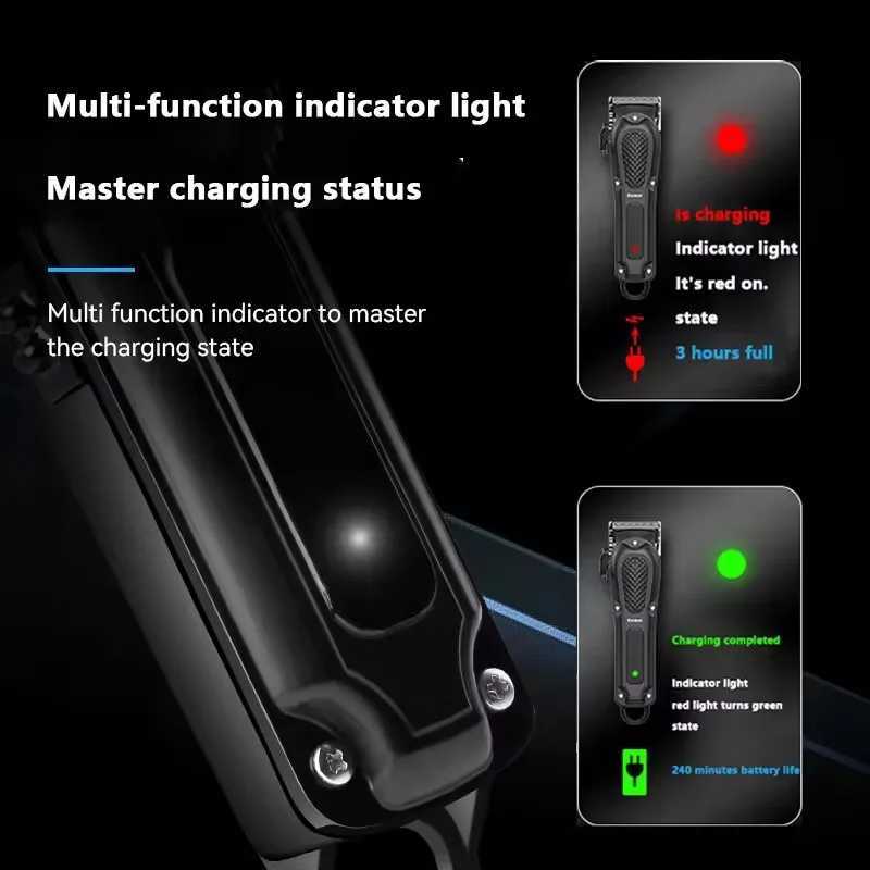 Kemei Electric Hair Clipper USB Rechargeable Cordless Beard Trimmer Men Powerful Electric Hair Clipper Trimming Tool KM-1071T251120