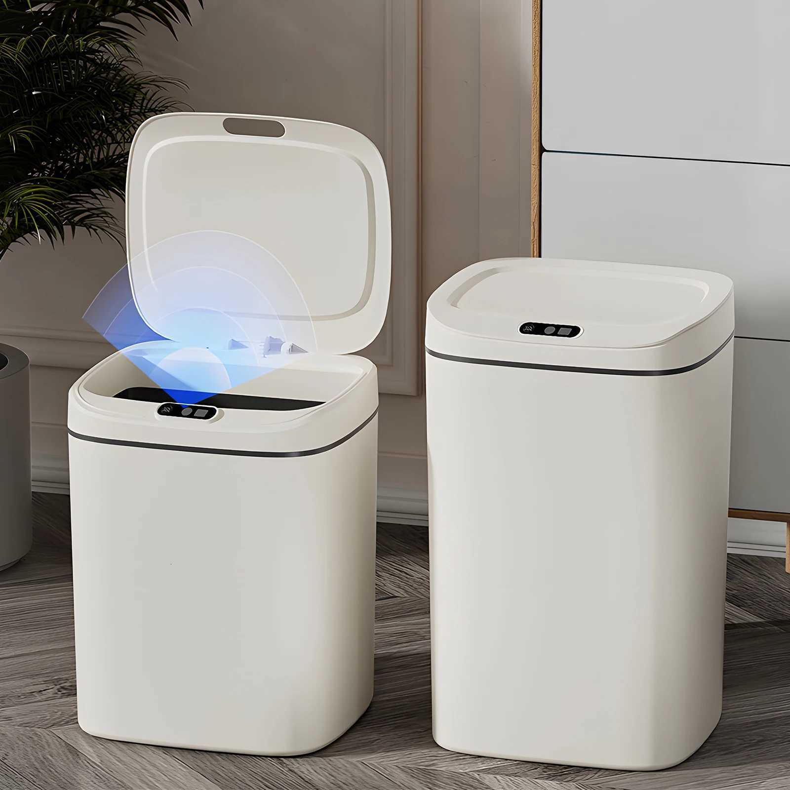 1PC Smart Detector Trash Can Touchless Wastebasket Auto On/Off Sealed With Lid For Odor Prevention Silent Shutoff Multiple C251120