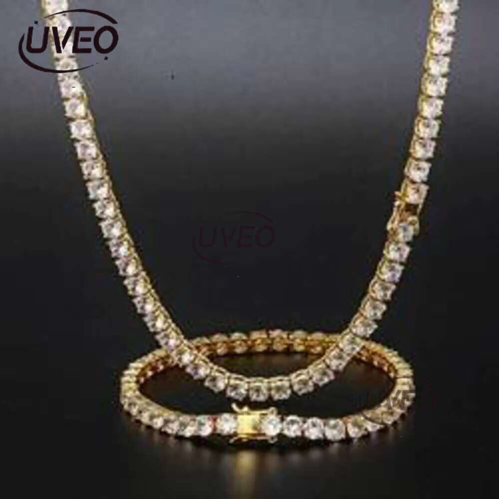 HipHop Jewelry ice out 3mm 4mm 5mm 6mm sterg sier VVS Moissanite Dia Tennis k Chain Bracelet Necklaces