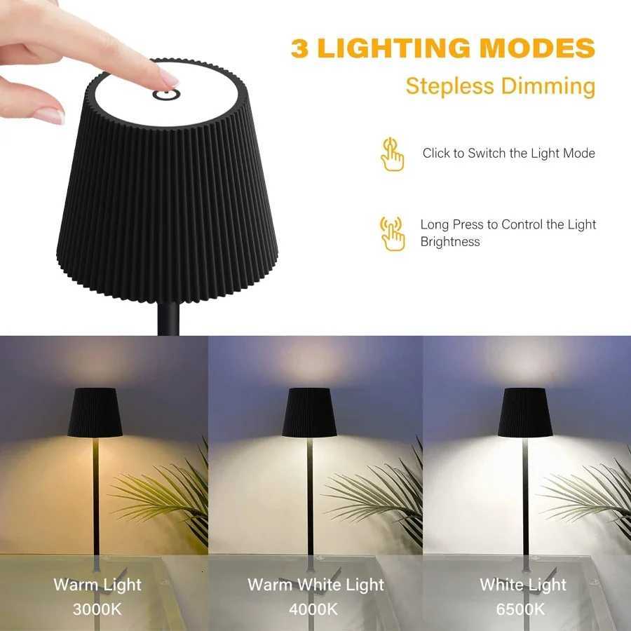 Rechargeable LED Desk Lamp Touch Switch 3 Colors Dimming For Bar Restaurant Study Club Dinner Ambiance Decor Table Lighting M251120