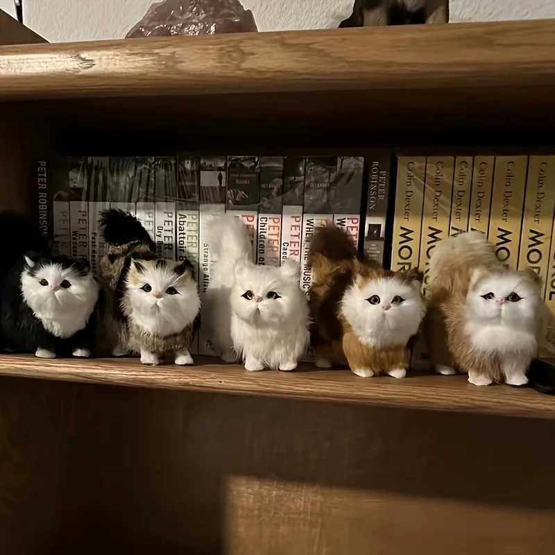 Simation Cat Plush Toys Soft Stuffed Kitten Model Fake Cats Realist s for Kids Girls Birthday Vntines Day Gift C251202