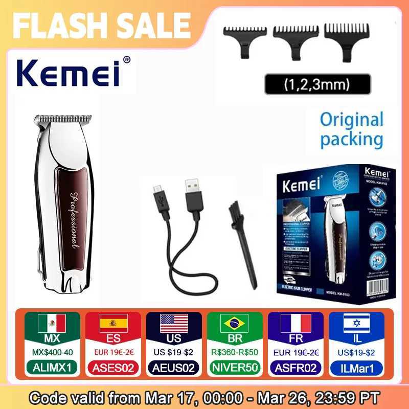 Kemei KM-9163 USB Rechargeable Professional Men Hair Trimmer Electric Low Noise Cordless Haircut MachineT251120