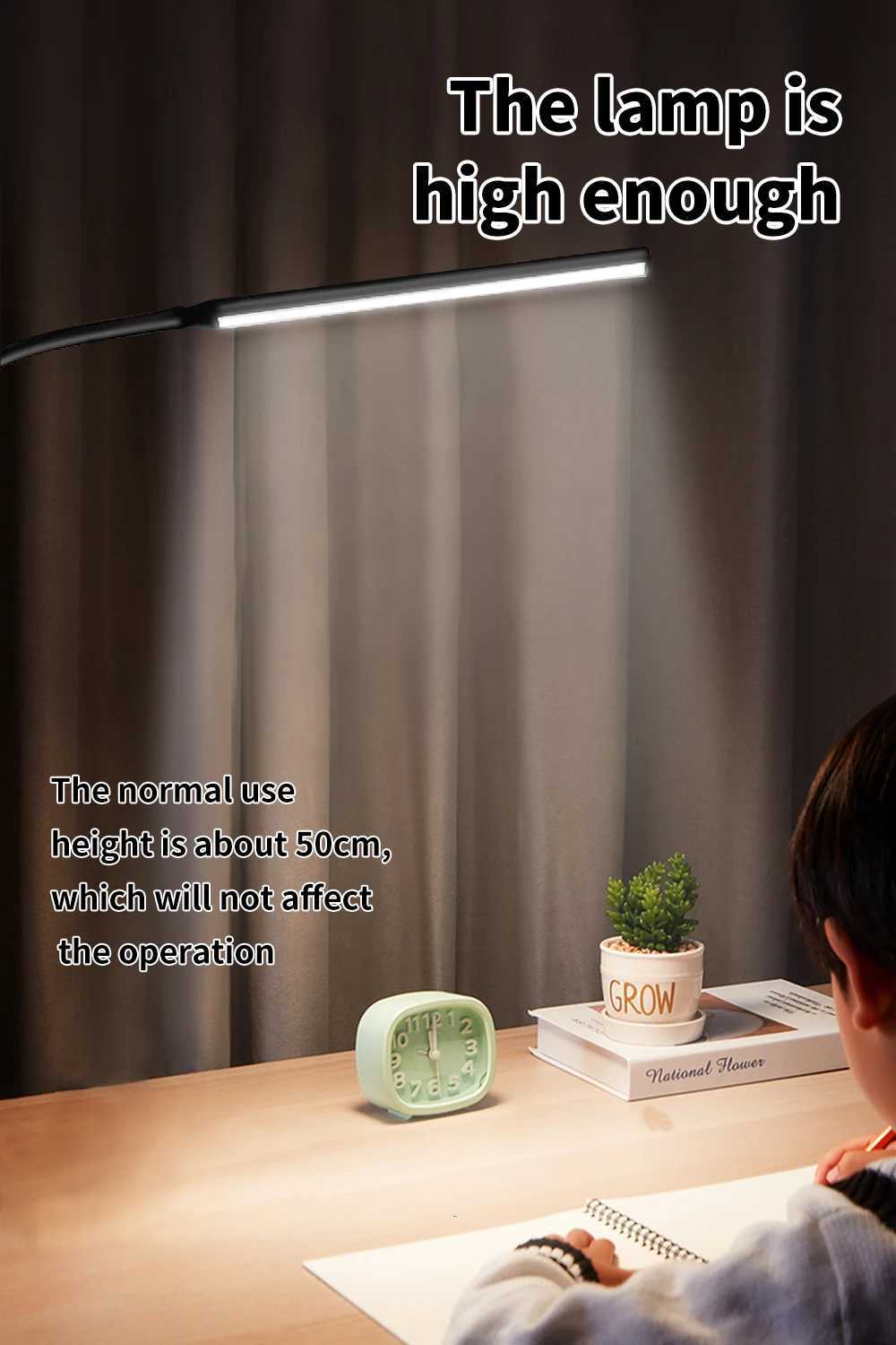 Desk Lamp LED USB Power Swing Lamp Flexible Gooseneck Clamp Dimmable Architect Lamp 3 Color Modes Desk Light M251120