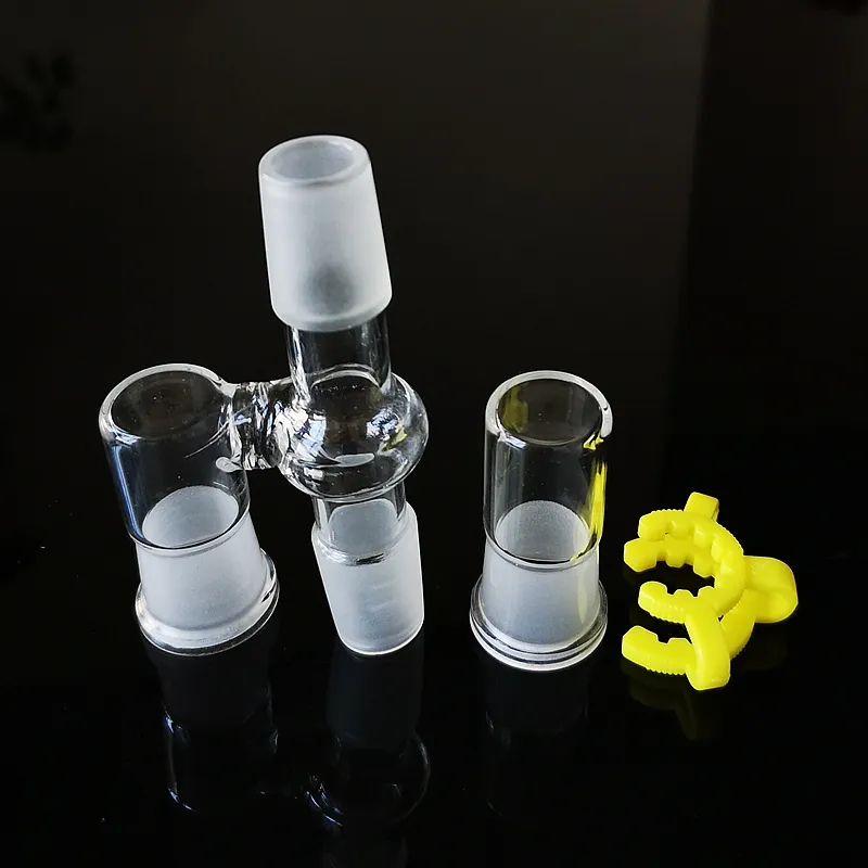 UK warehouse Glass Reclaim Ash Catcher Adapter 14mm 18mm Male Female Joint Drop Down Reclaimer With Plastic Clip Smoking Accessories