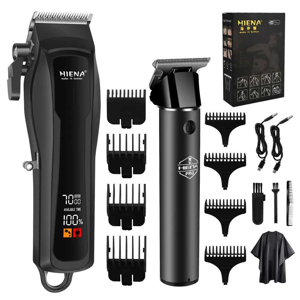 hiena hair clipper Barber Blading Hair Cutting Machine Clipper Grooming Cordless Rechargeable Professional Shaver ClippersT251120
