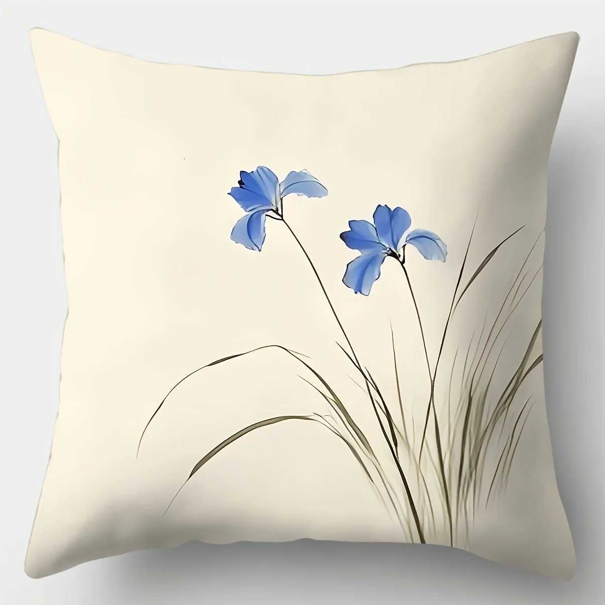 Pillow Case 4pcs set sofa cover modern minimst and elegant blue floral case 177 inches 177 inches single-sided print C251120