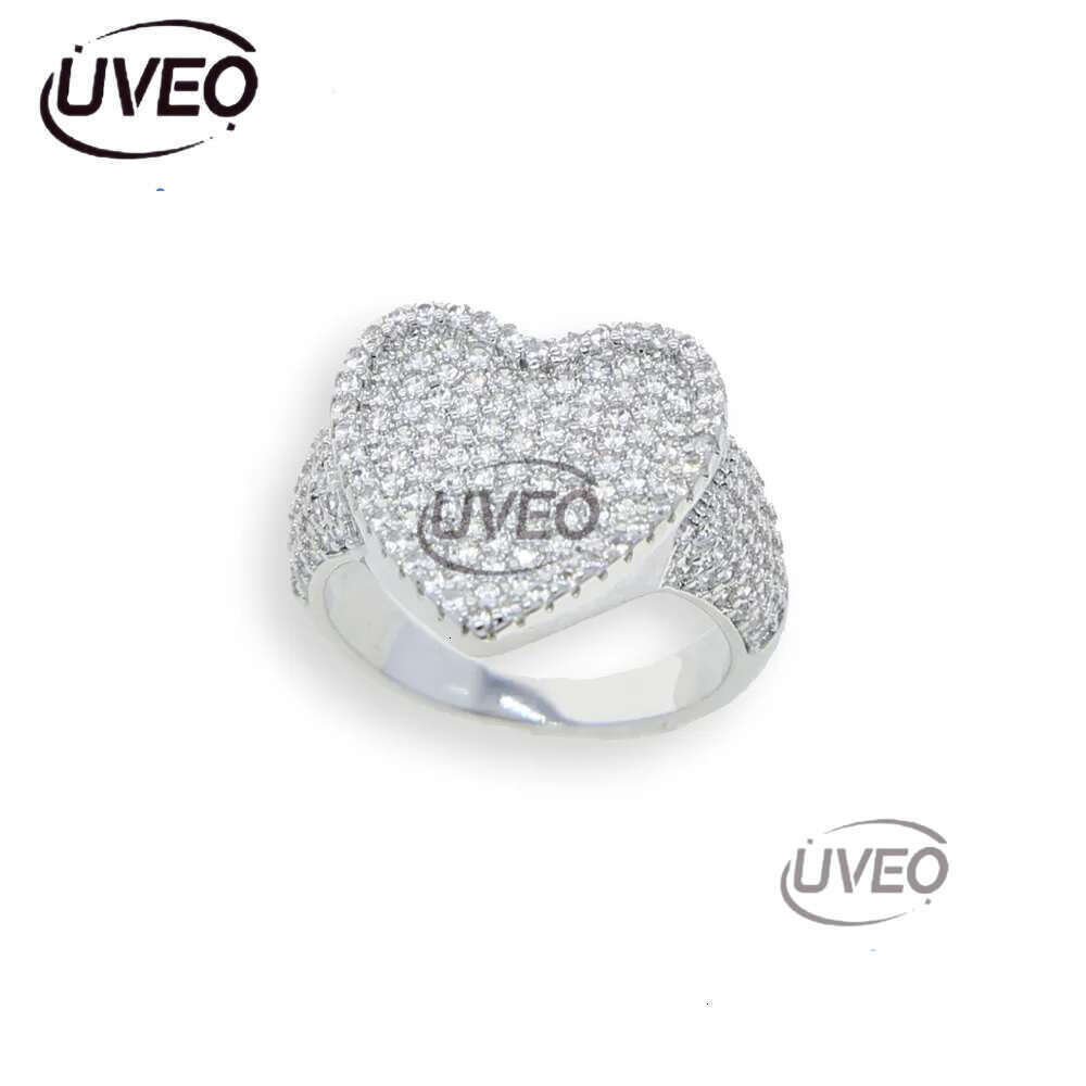 Luxury designer Colored Ring Ice Out VVS Moissanite Ring Hip Hop Punk Rap Women Jewelry with FREE shipping