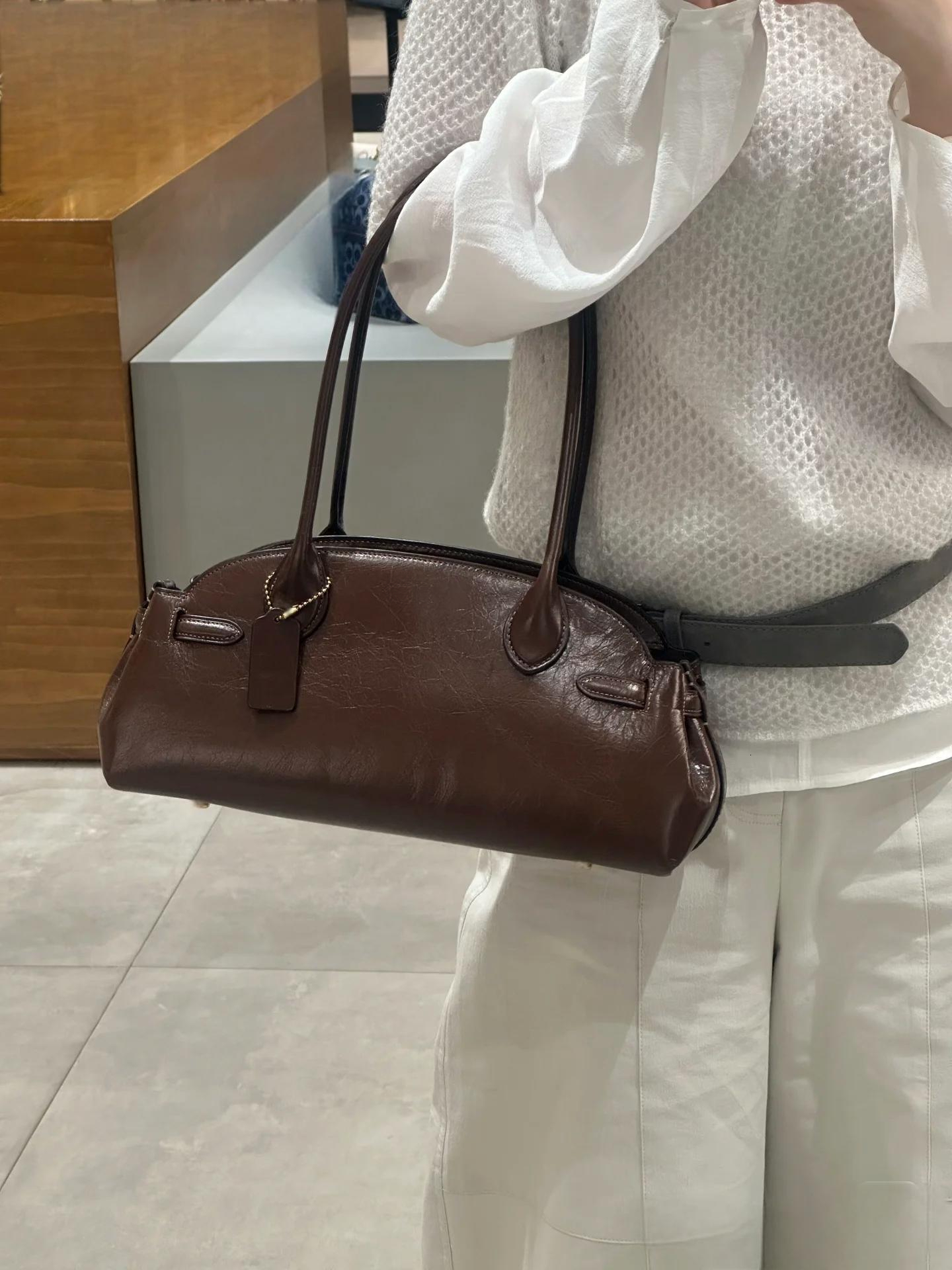 Handbag Fashion Designer Bag Daily Versatile Christmas Gift Commuter Shoulder Fashion Retro Bowling Women's Bag