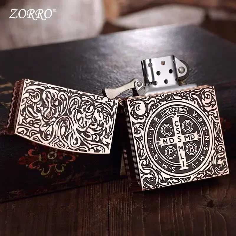 ZORRO Personality Constantine Extra Large Copper Kerosene Lighter Heavy Armor Extra Large Lighters Smoking Accessories GadgetsC250419