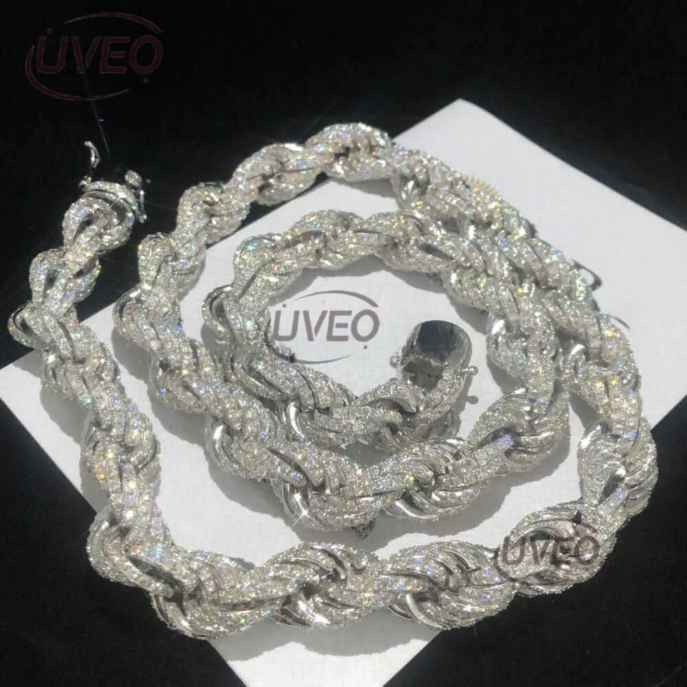 Twisted Moissanite S 10k 14k Solid Gold Hip Hop Men Jewelry Cuban Necklace Iced Out Vvs Dia Rope Chain Free delivery