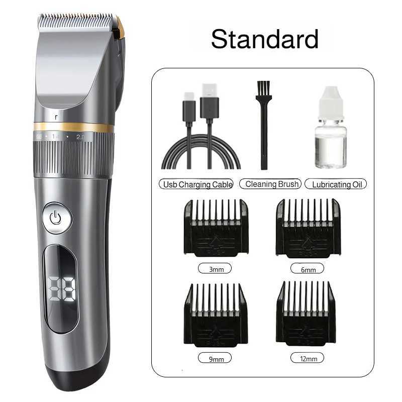 Professional Hair Clipper Set Electric Hair Trimmer with Limit Comb LED Digital Display USB Rechargeable Hair Care ToolsT251120