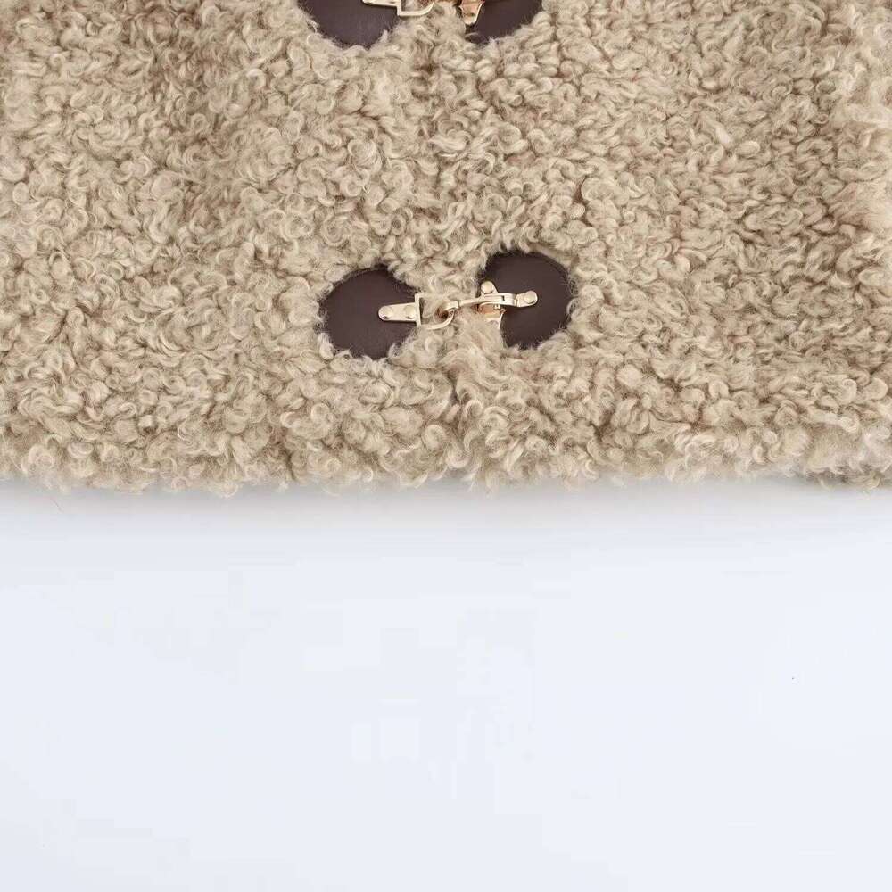 Women's Jacket Flip Collar Long Sleeve Versatile Rope Buckle Solid Color Winter New Style Coat