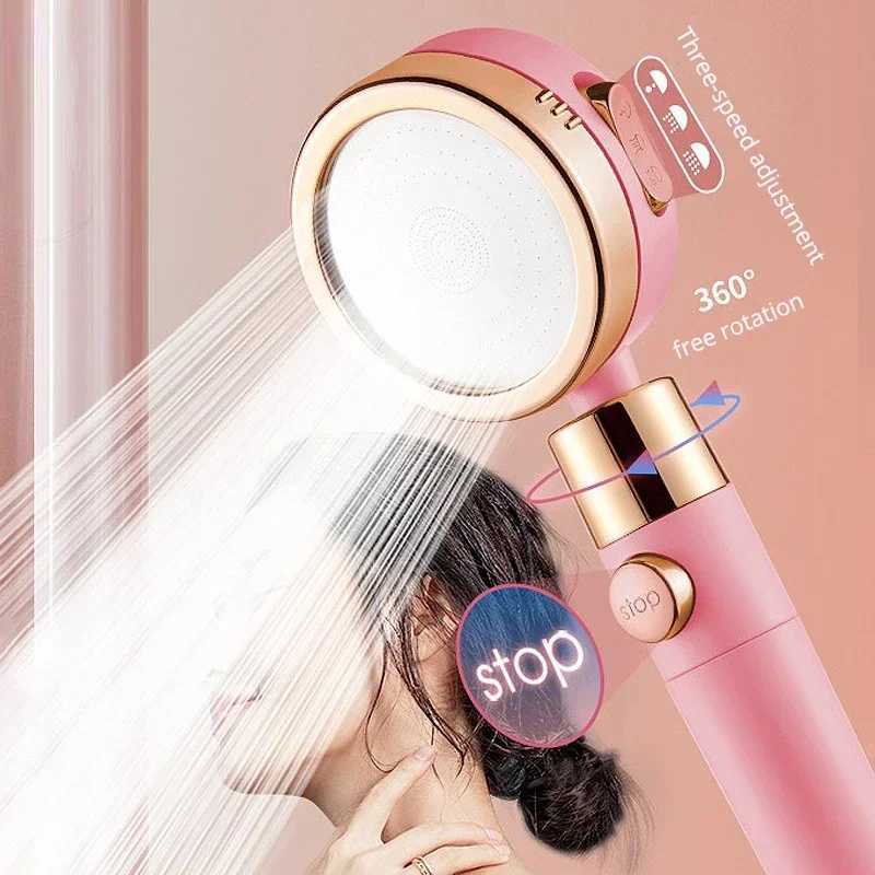Three-speed Adjustment 360 Degree Rotation with One Key To Stop Filter Shower Head Water Saving Rainfall Round Spray NozzleM251120