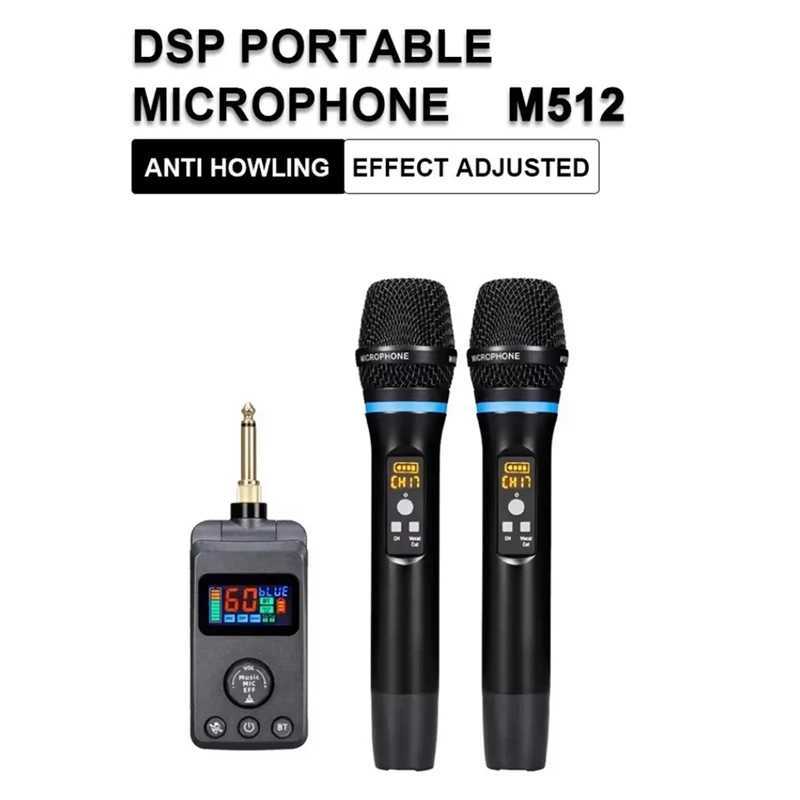 Y45A-M50 UHF Dual DSP Wireless Dynamic Karaoke Microphone System Anti-Howling Rechargeable Receiver Plug Play Microphone Set S251120