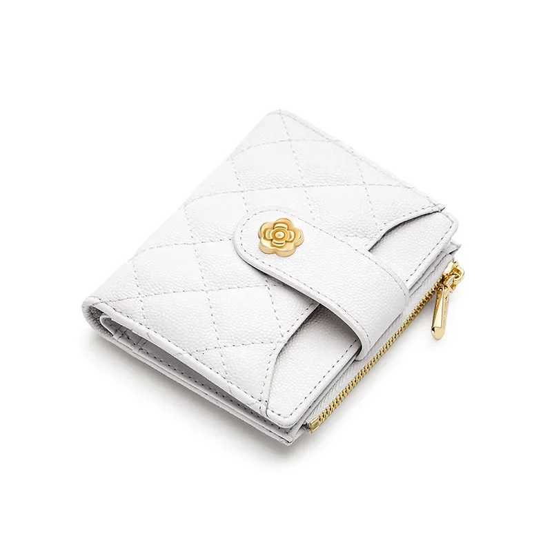 Leather purse ladies small fragrance new womens purse short card bag advanced sense zipper bag zero wallet card bagW251120