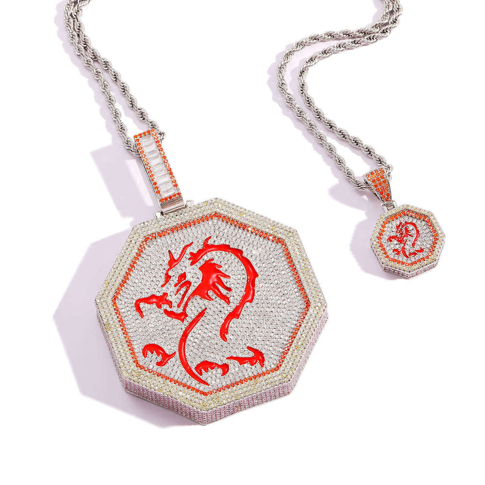Luxury designer Chinese Zodiac ice out VVS Moissanite pendant, men and women pendant necklace free shipping