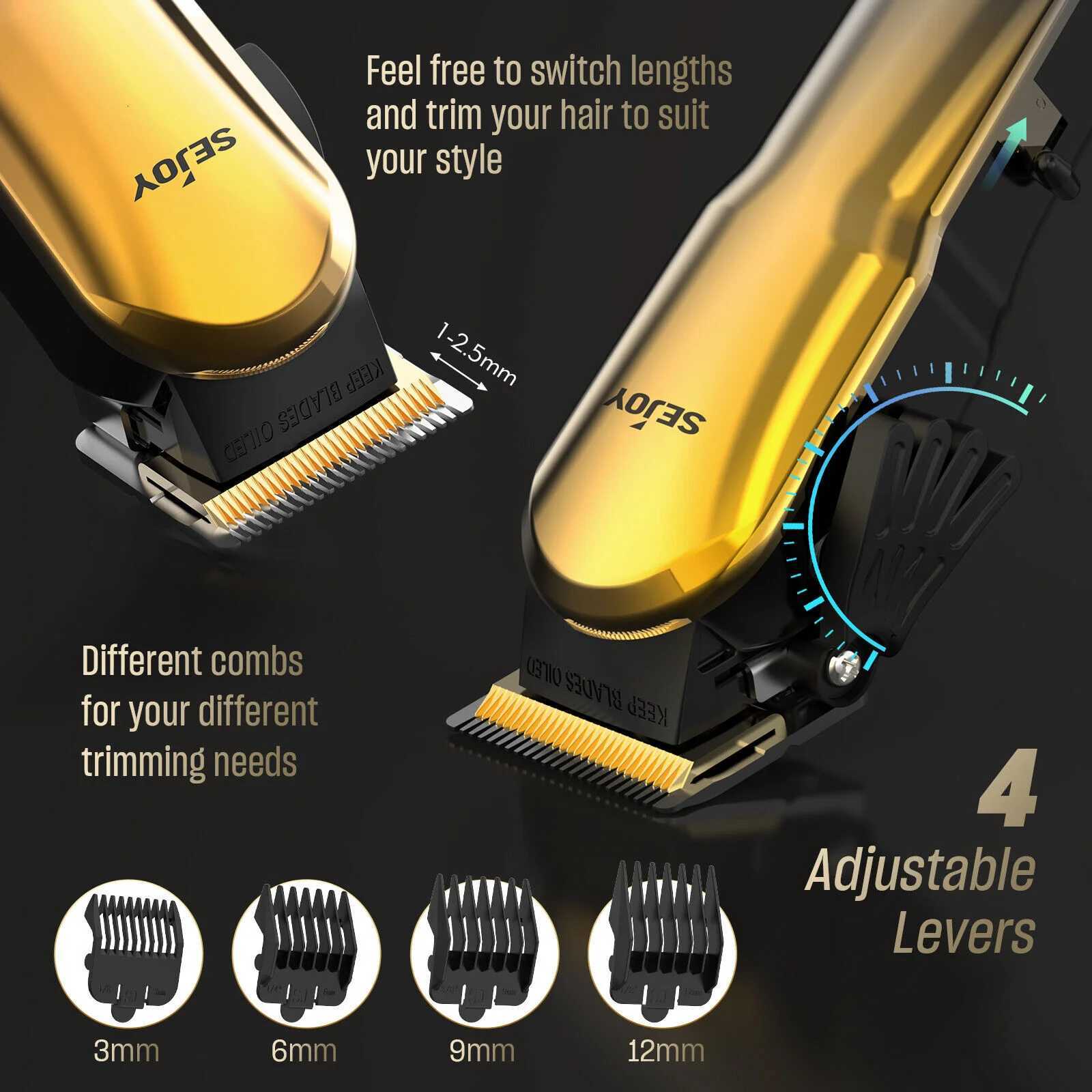Sejoy Mens Hair Trimmer Multifunction Hair clippers for Body Head Hair Electric Beard Trimmer Shaver Rechargeable Grooming KitT251120