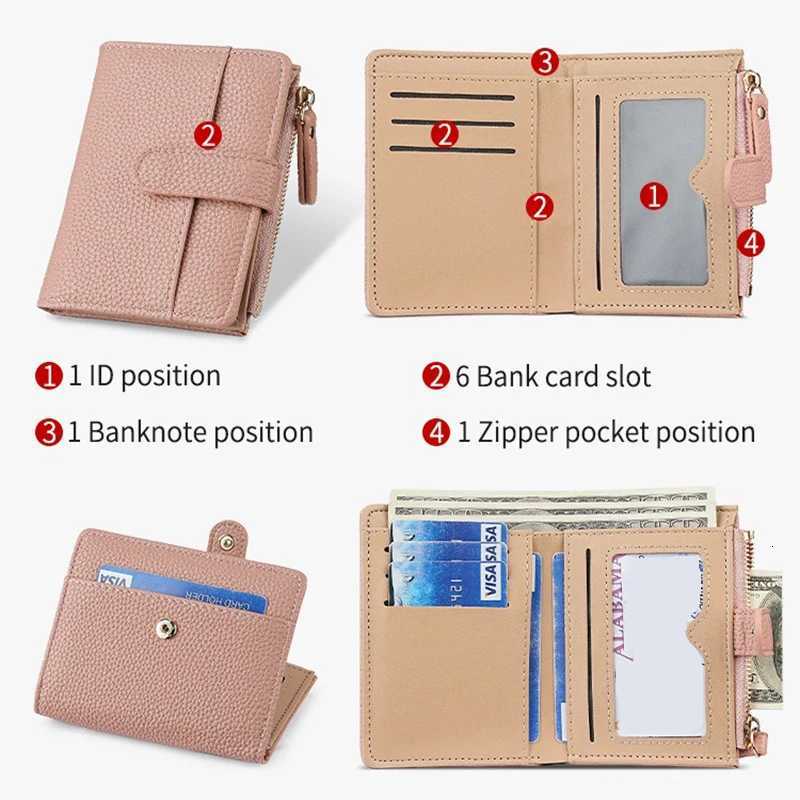 Fashion Womens Purses PU Leather Short Billfold Card Holder Wallets Handbags for Women Bags with Zip Coin Pocket Lychee PatternW251120