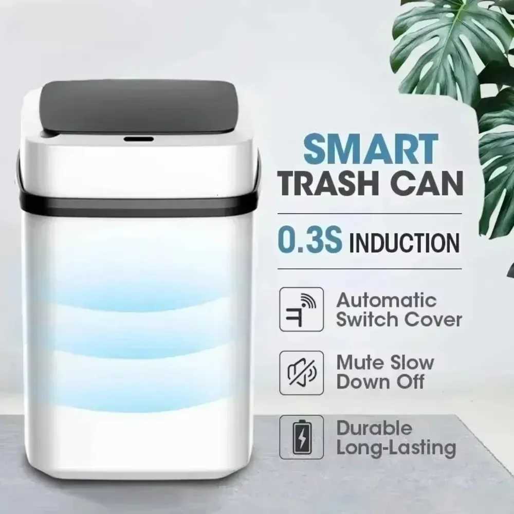 13L household kitchen bathroom living room contactless intelligent sensor open lid garbage can isolate odor C251120