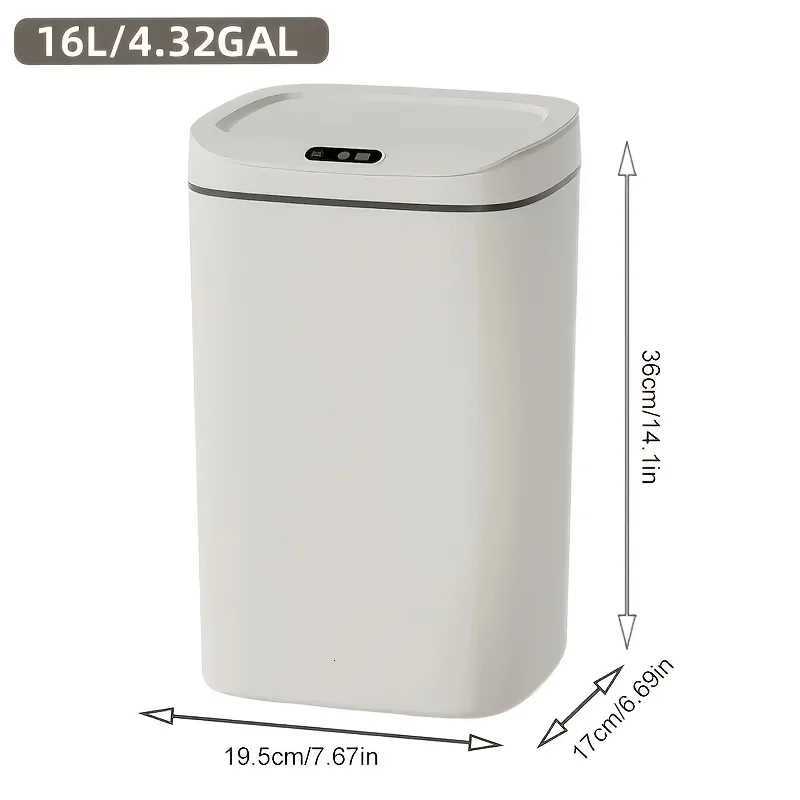 369Gal Smart Trash Can w/Motion Sensor Battery-Powered Anti-Fingerprint Quiet Cover - for Kitchen Office Bathroom C251120