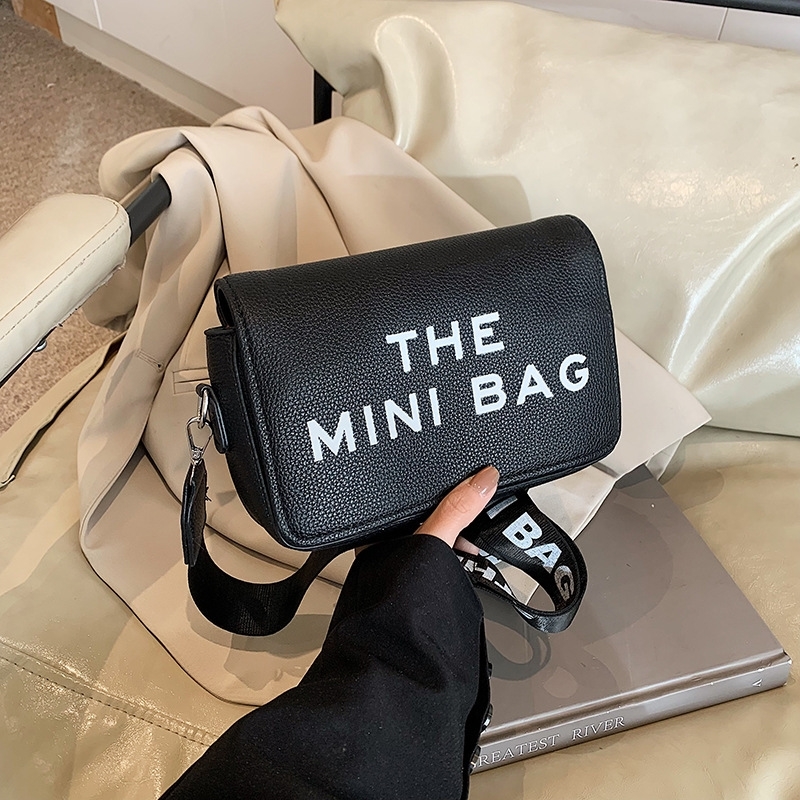 Free Shipping designer bag Letter Print Mini Bag Webbing Strap Shoulder & Crossbody Dual-Use Minimalist Fashion Shoulder Bag