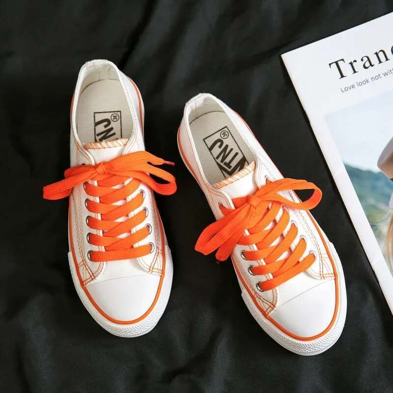 Sneakers Women White Fashion Classic Canvas Shoes Hot Flat Ladies Vulcanize Light Lace-Up Causal Sports Atos Mujer