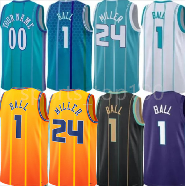 ball Basketball jerseys Hornet Brandon Miller Mann Miles Bridges Charlotte Hornet Mark Williams jersey