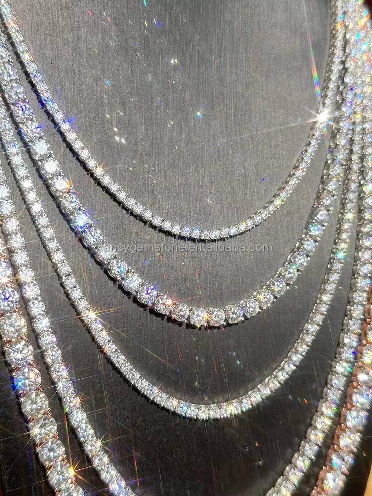 Fancy Free Fire Real 925 Silver 2mm 3mm 4mm 5mm 65mm Wide Moissanite Diamond Jewelry Tennis Bracelet/necklace Chain