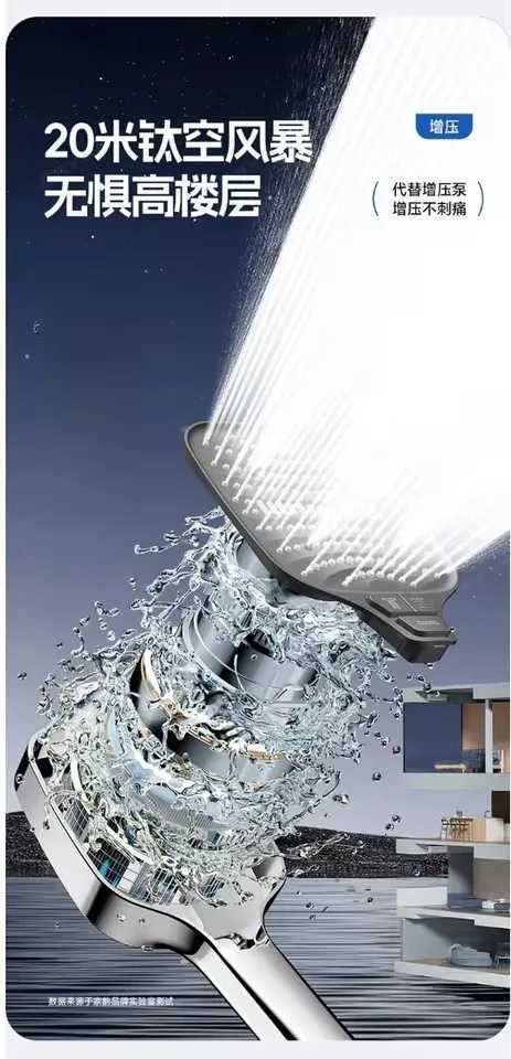 Upgraded 8 Modes Large Flow Shower Head One Key Stop Bathroom High Pressure Water Saving Shower Big Panel Bathroom AccessoriesM251120
