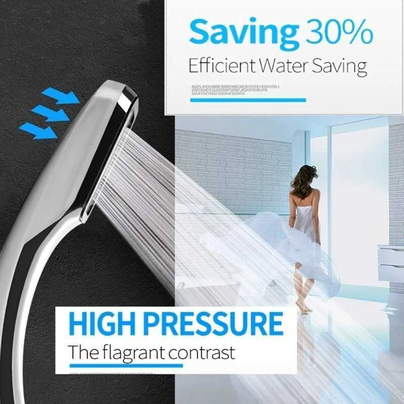 1pc High Pressure Rainfall Shower Head Set Powerful Water Saving Spray Nozzle with Hose Bracket Chrome Bathroom AccessoriesM251120