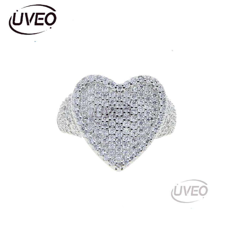 Luxury designer Colored Ring Ice Out VVS Moissanite Ring Hip Hop Punk Rap Women Jewelry with FREE shipping