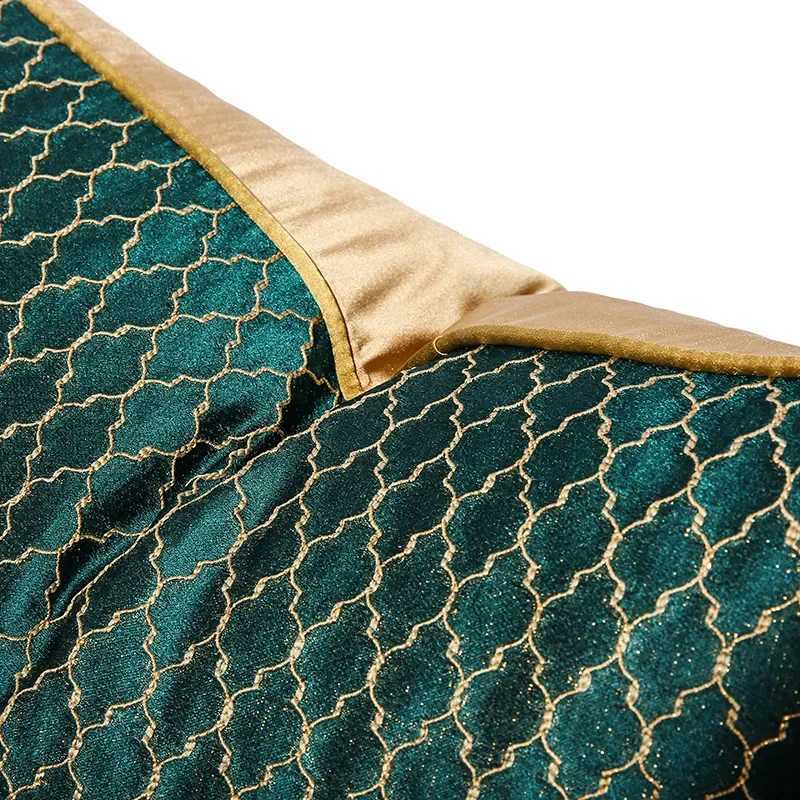 Pillow Case Luxury Golden silk satin Jacquard case Deep Green Cushion Cover Geometric Cover Sofa Bed 30x50 45x45 50x50cm C251120
