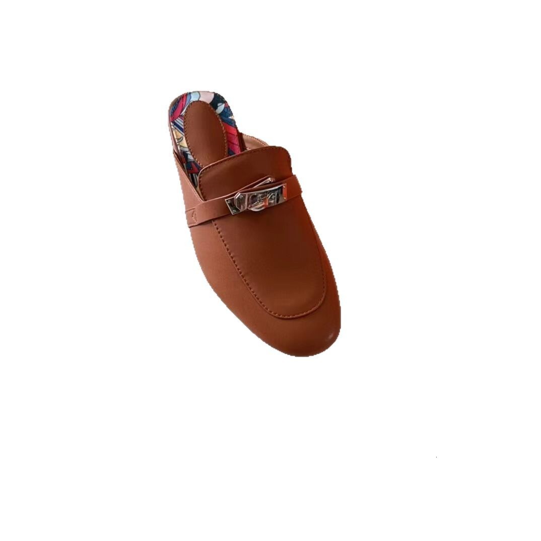 2025 New Designer Fashion Women's Flat Shoes Leather Casual Sandals