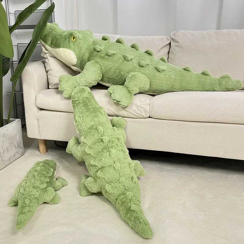 Soft Crocodile Plush Toy Fluffy Full Stuffed Animal Pillow Doll Jungle Green Giant Alligator Sofa Cushion Birthday plush Gift G251120