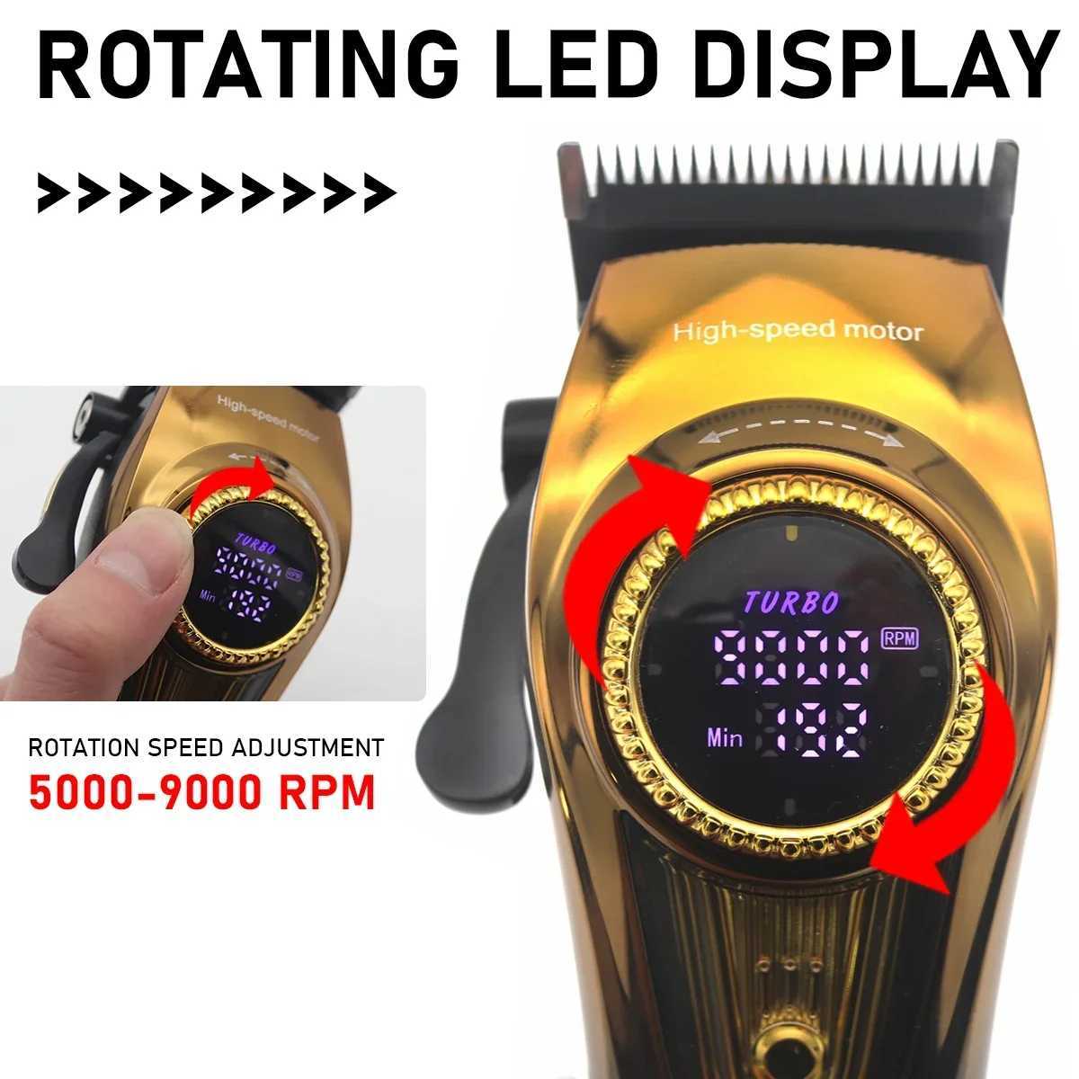 Kemei 1691 1677 T228 Professional Barber Cutting Machines Kit Rotation Speed Adjustment LED Display Mens Hair Clipper TrimmerT251120