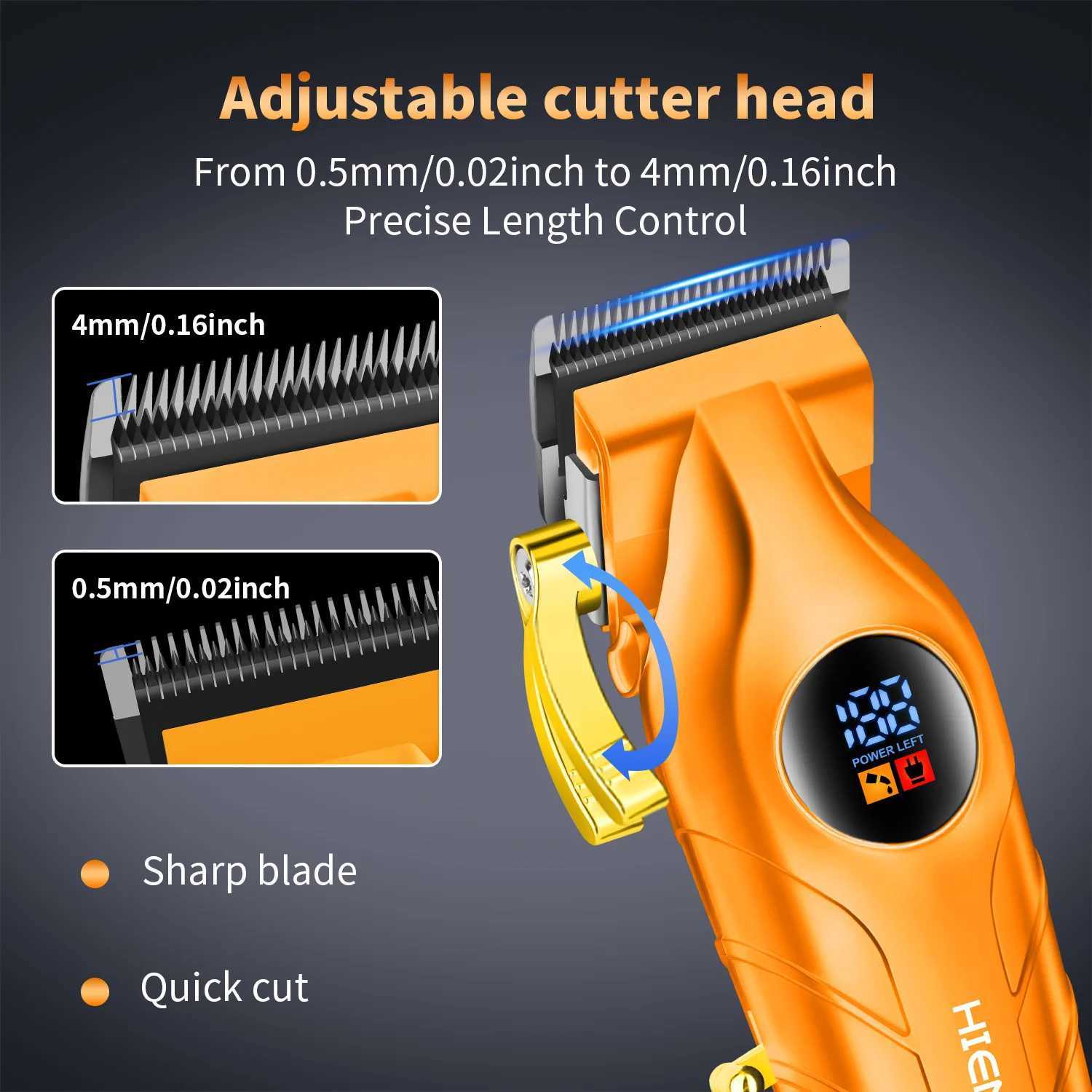Hair cutting machine Orange Hair Clipper Set Professional Salon Digital Display Wireless Charging Two sets Gift SetT251120