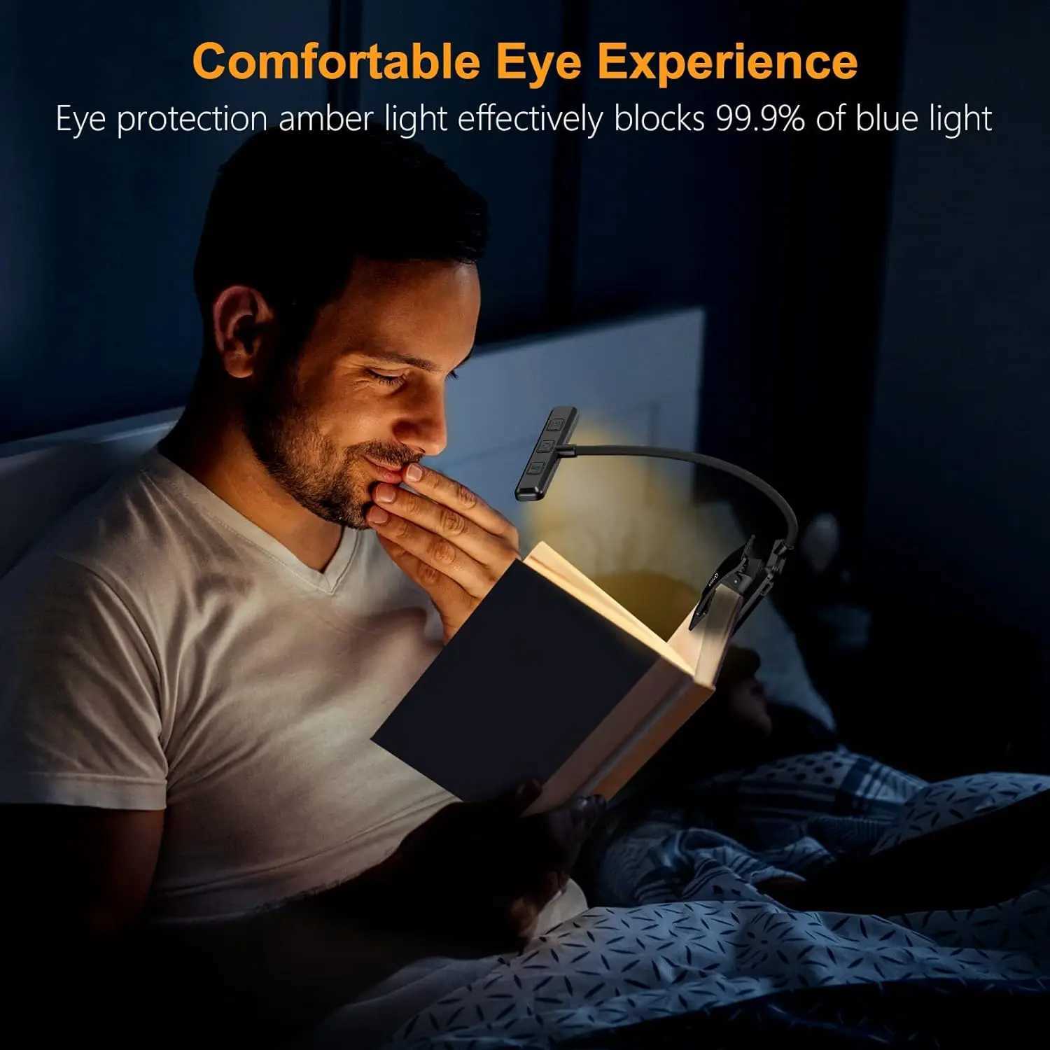 Eye Caring Clip-on Reading Book Light 3 Colors 10 Brightness USB Rechargeable Flexible Easy Clip For Piano Lamp Sheet Music Read M251120