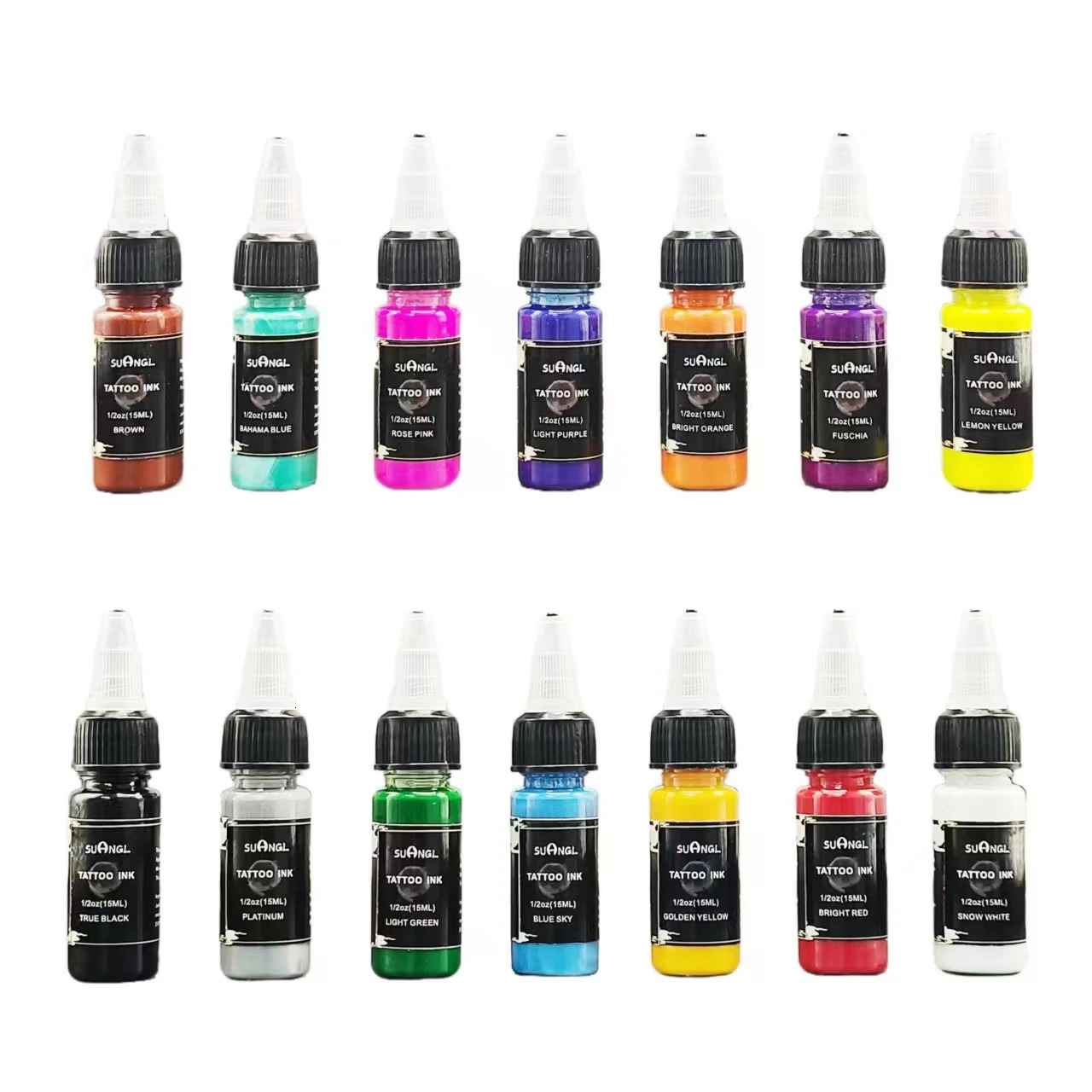 7/14 color SUANGL-tattoo ink set 0.5oz 15ml professional tattoo ink suitable for professional tattoo artists and artists 250422