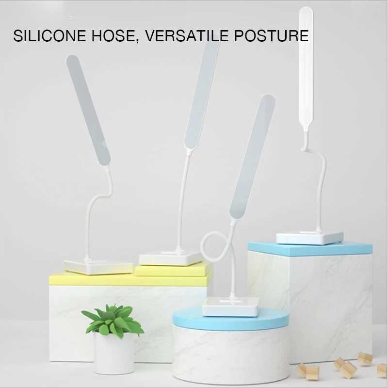 USB Rechargeable LED Reading Night Lamp 3 Colors Touch Dimmable Table Light Flexible Working Desk Lamp For Office Study Room M251120