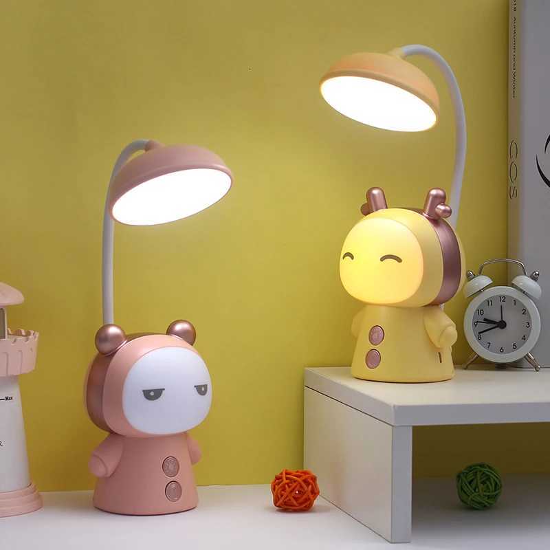 Portable Cute Desk Lamp Usb Rechargeable Dimmable Study Table Lamp Bedside Led Night Light for Reading Work Kids Birthday Gift M251120