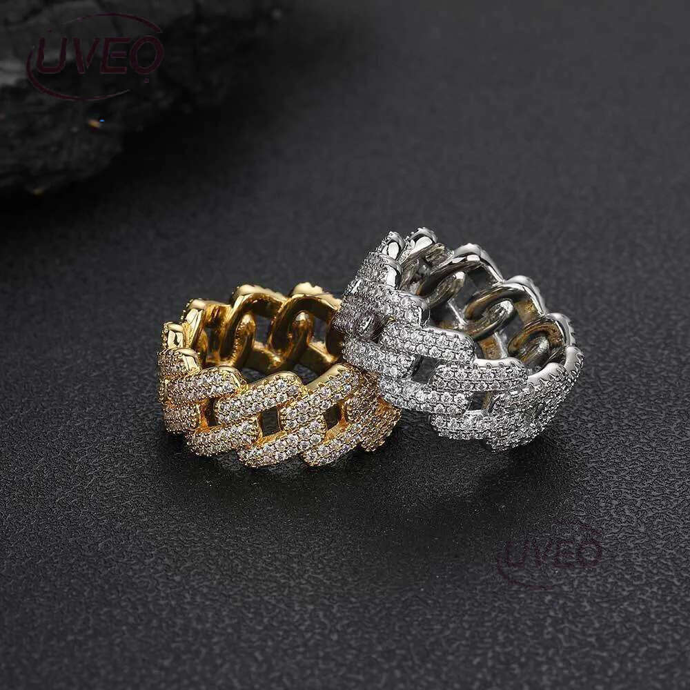 Band Cuban Custom Hip Hop Sterg Vvs Moissanite Dia Rings Men Iced Out Sier Ring Gold Plated For Women Jewelry Gift