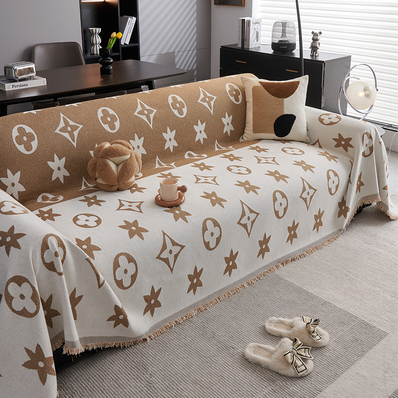 Classic old flower Printing Sofa Towel Non Slip Washable Living Room Universal Sofa Cover Cover Four Seasons Applicable Stain Resistant Easy Care - view 7