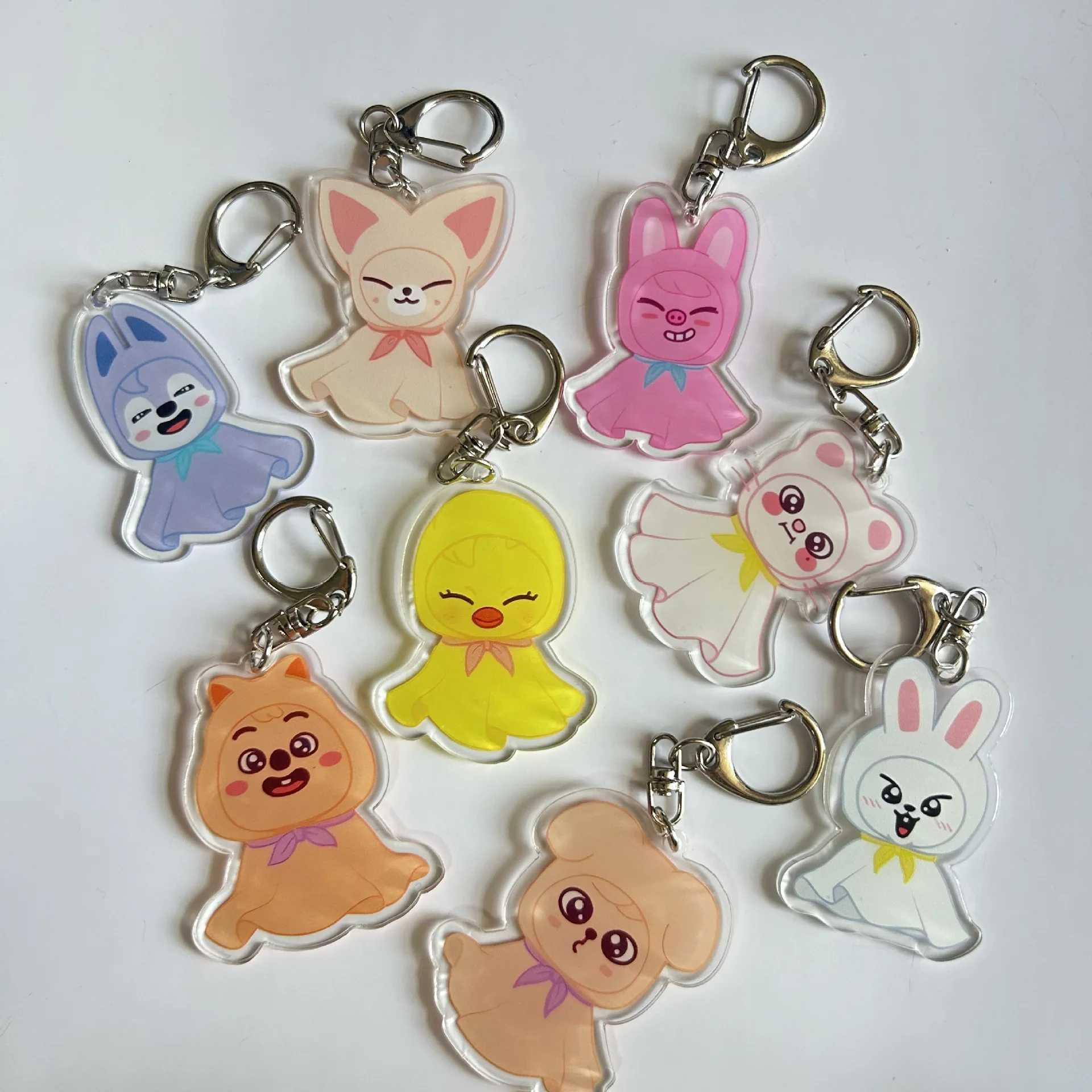 New Stray Children Anime Flash Same Doll Keychain Pendant Plush Toy SKZOO Han Zhicheng Li Long Pays Dwaekki Holiday Gift G251120