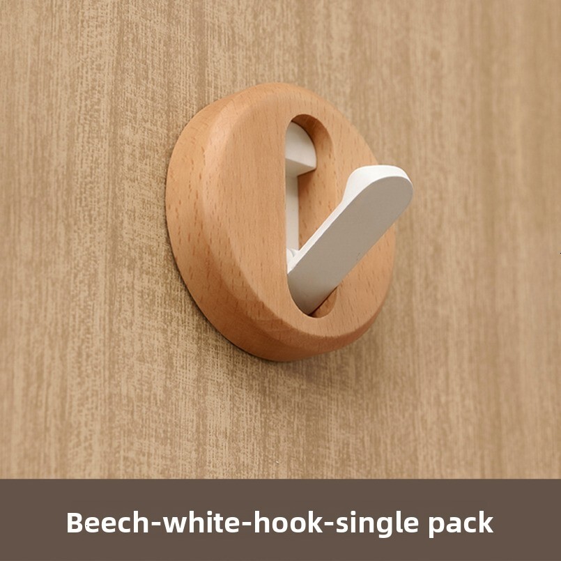 Walnut Wood Invisible Wall-Mounted Hidden Bathroom Folding Hook Wall Hanging Door Back Entrance Clothes Rack