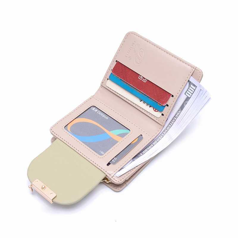 New printed womens short wallet Korean version PU leather multi-slot folding student coin purse multi-functional fashionabW251120