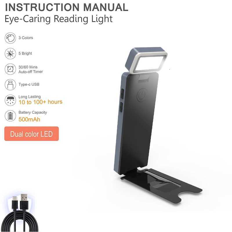 Mini Portable Reading book light charging clip with versatile reading and learning light clip eye protection Rechargeable Lamp M251120