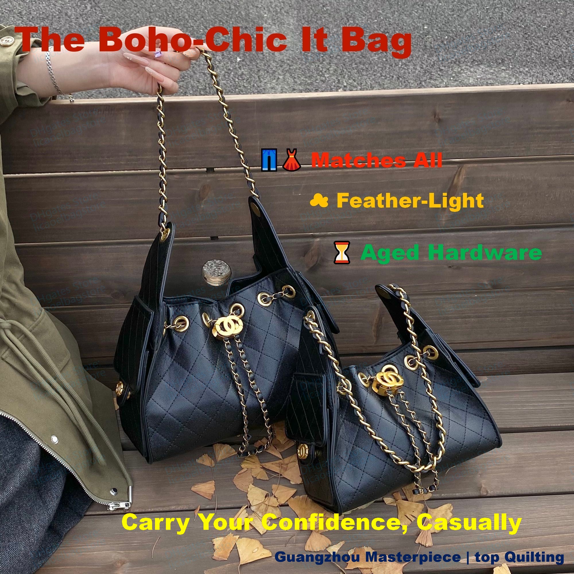 Designer Quilted Hobo Bag Luxury Caviar Leather Crossbody Purse with Adjustable Chain & Coin Button Multi-Way Shoulder Bag for Work/Date/Casual Spacious Yet Compact