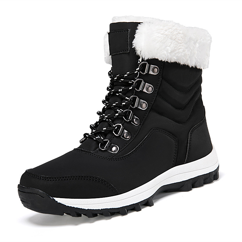Winter Warm Fleece Lined Short Boots Cotton Shoes Unisex 2026 New Anti Slip Soft Sole Comfortable Puffy Cotton Shoes Men Women Size 36-42