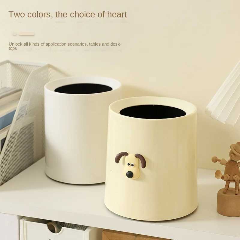 Mini Trash Bin Desktop Bin Small Trash Can Tube with Cover Bedroom Trash Can Garbage Can Clean Workspace Storage Home Box Desk C251120