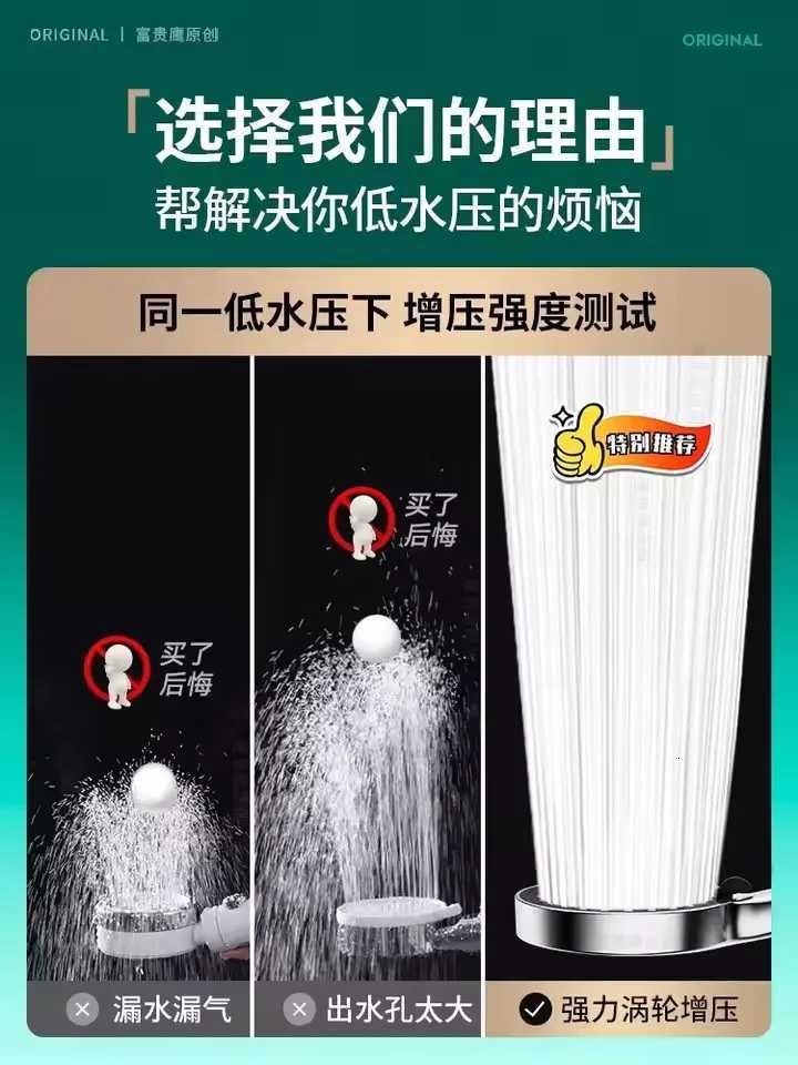 15CM Large Panel 6 Modes Pressurized Shower Head Multi-function Spray Nozzle High Pressure Adjustable Shower Bathroom AccessorieM251120